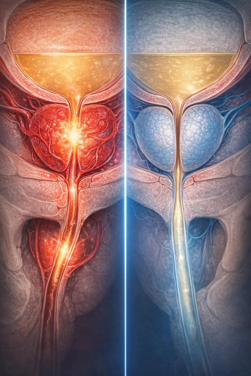 Perbandingan: meradang vs sehat