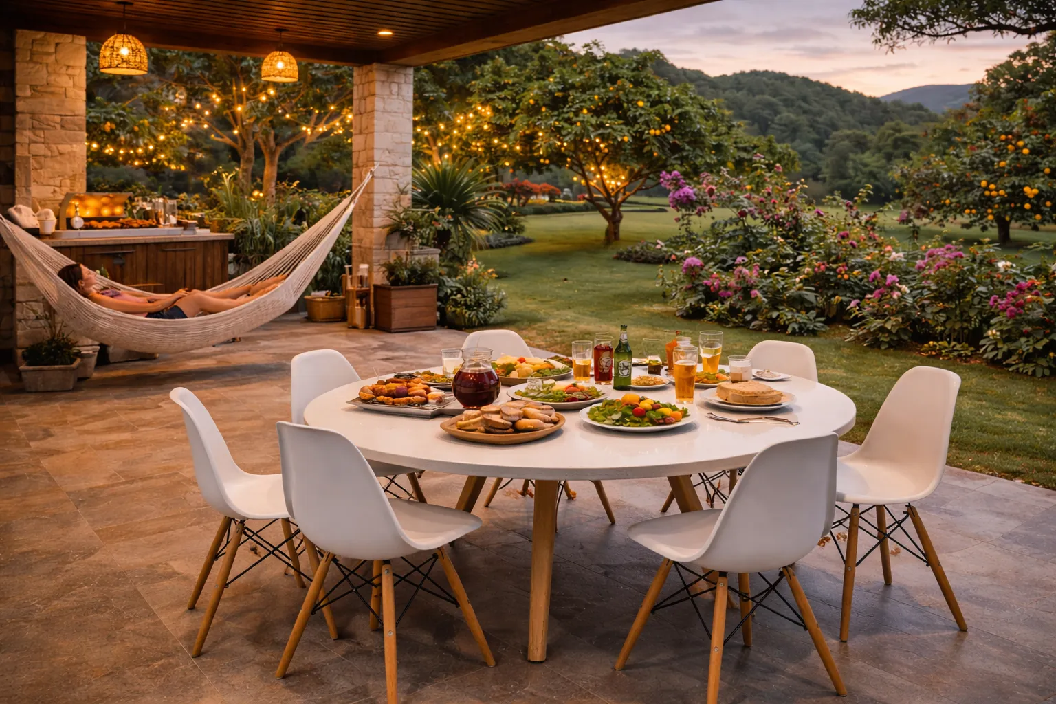 Varanda de sítio sem pessoas (somente rede)