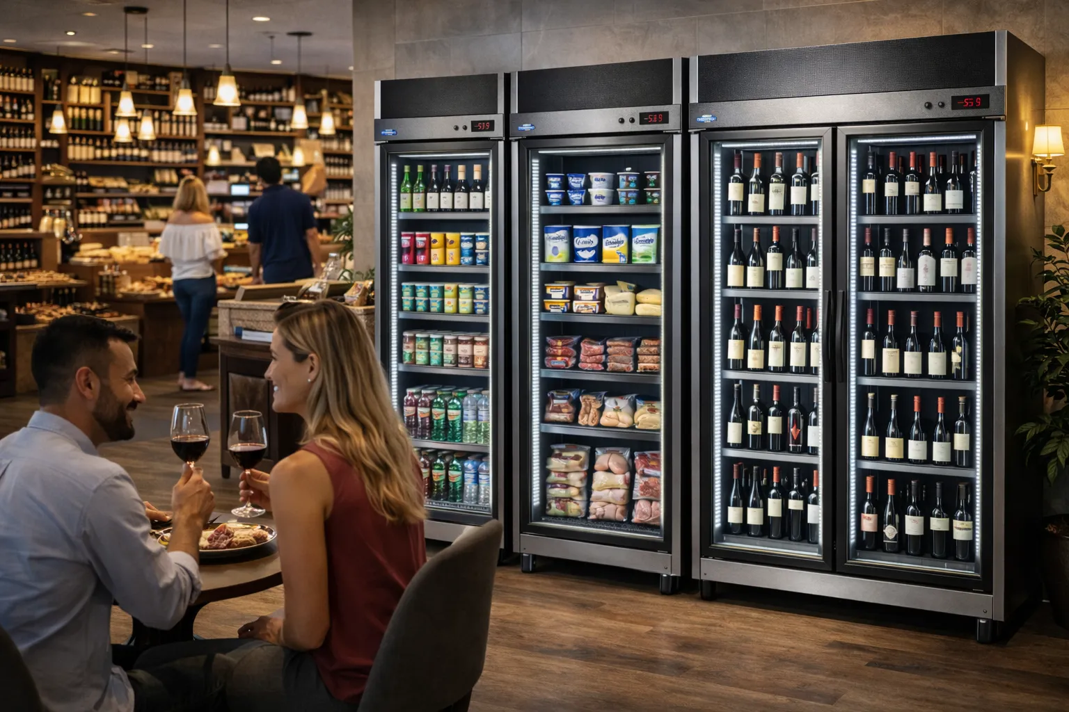 Empório/adega com Refrigerador expositor para vinhos